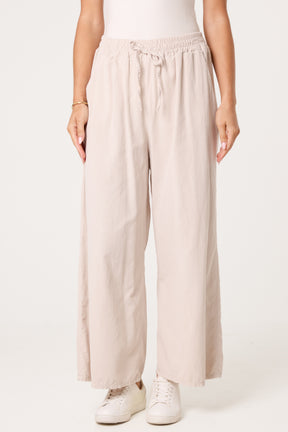 Pure Cotton Velvet Feel Wide Leg Trouser