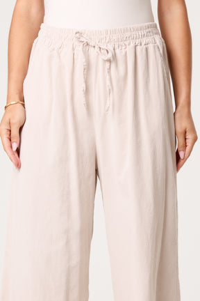 Pure Cotton Velvet Feel Wide Leg Trouser