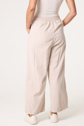 Pure Cotton Velvet Feel Wide Leg Trouser