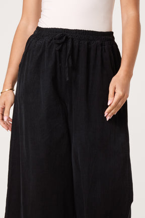 Pure Cotton Velvet Feel Wide Leg Trouser