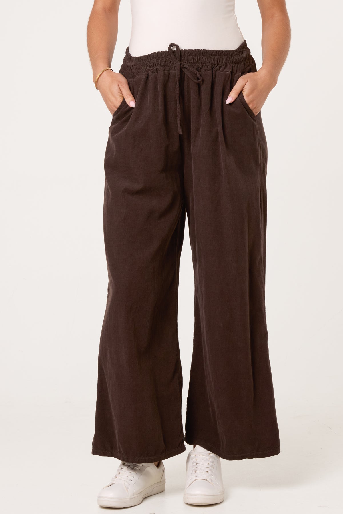 Pure Cotton Corduroy Wide Leg Trouser