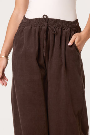 Pure Cotton Velvet Feel Wide Leg Trouser