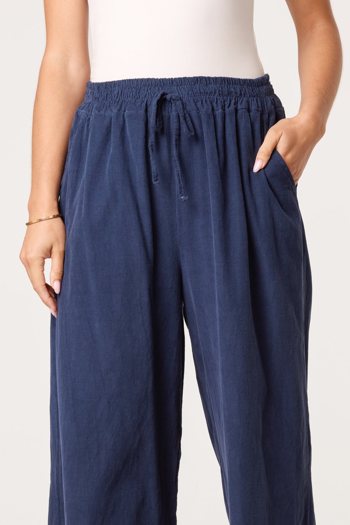 Pure Cotton Corduroy Wide Leg Trouser