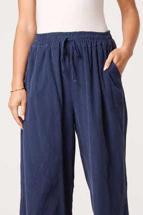 Pure Cotton Velvet Feel Wide Leg Trouser