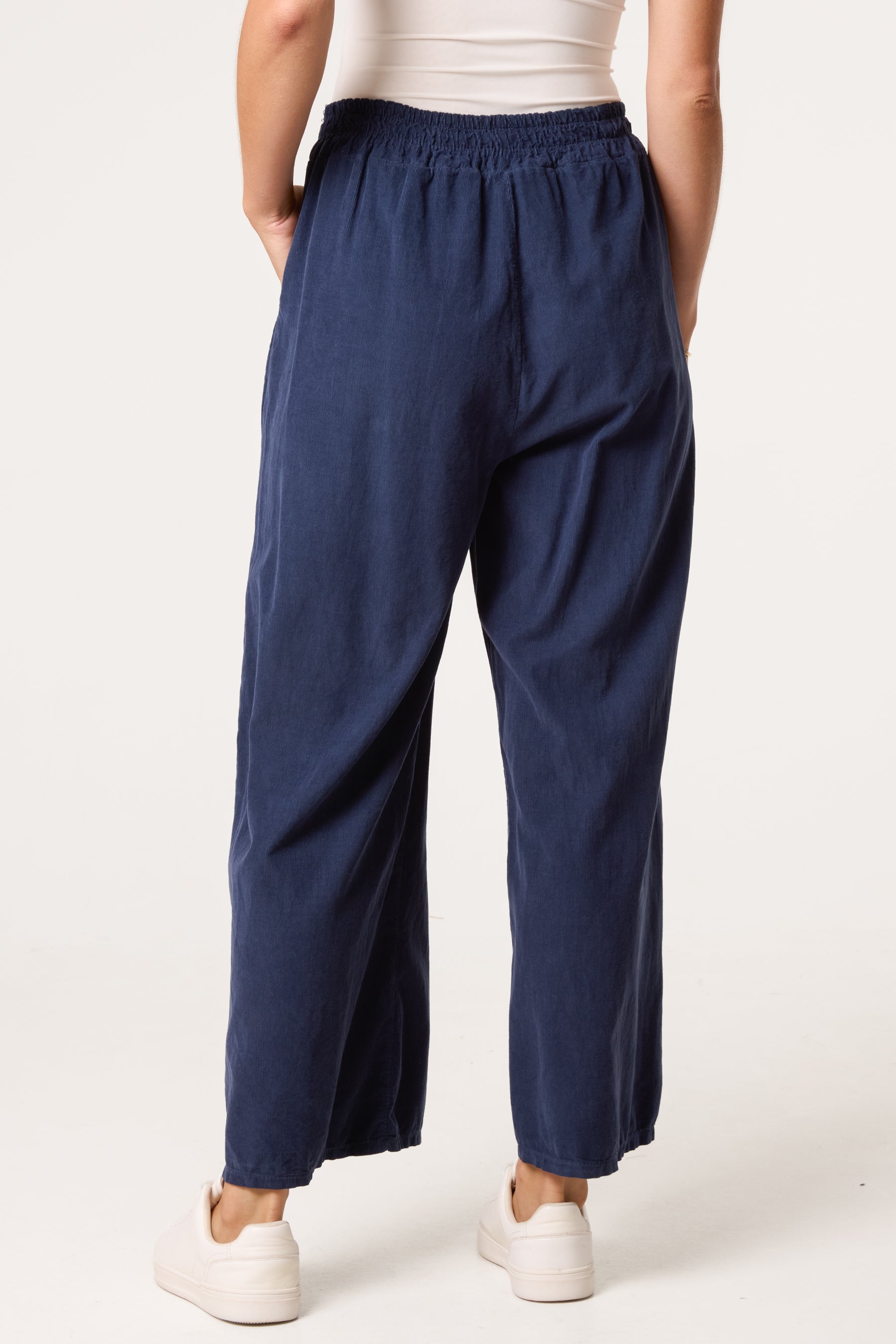 Pure Cotton Velvet Feel Wide Leg Trouser