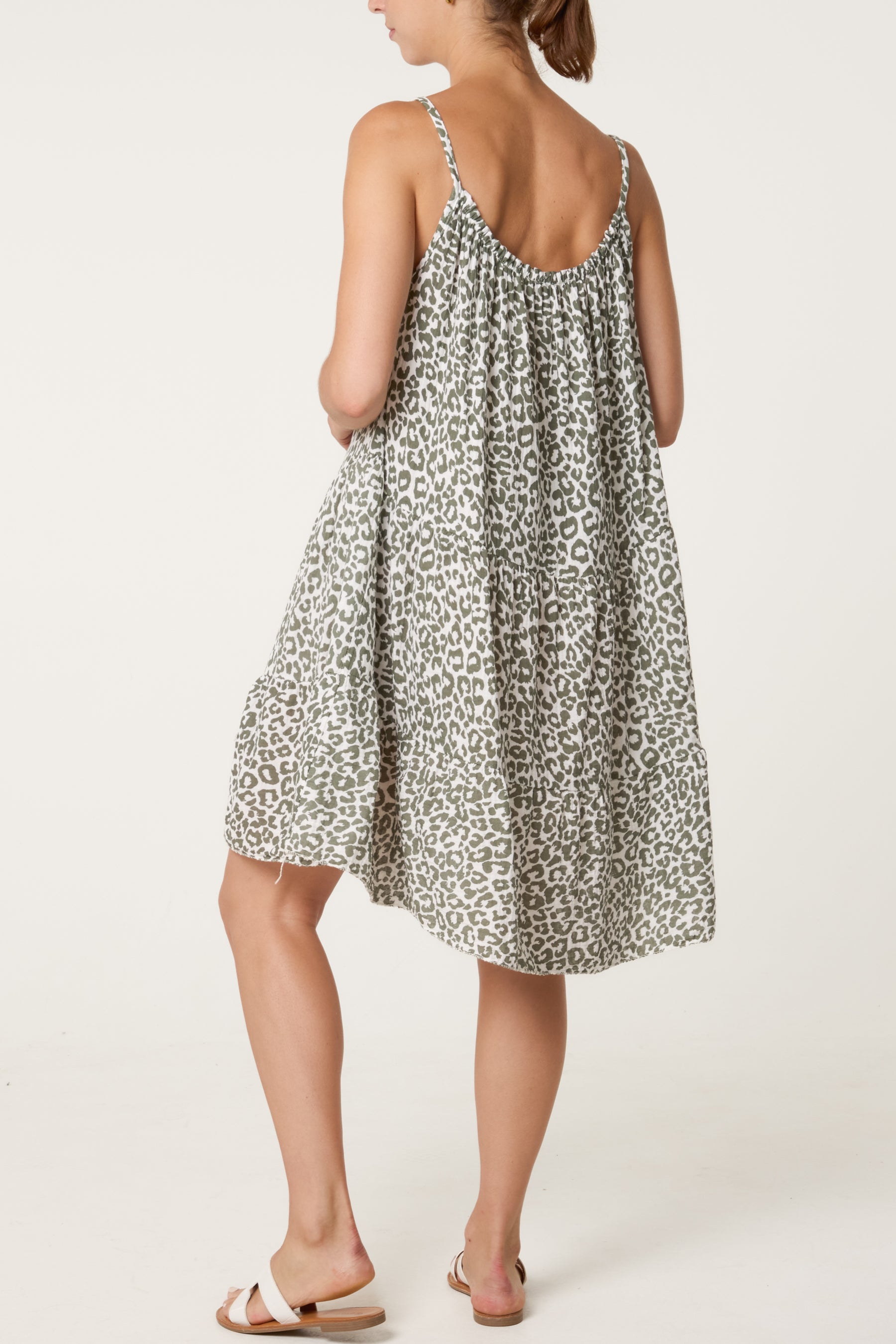 Cheetah Cheesecloth Cami Mini Dress