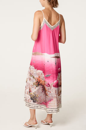 Santorini Satin Cami Midi Dress