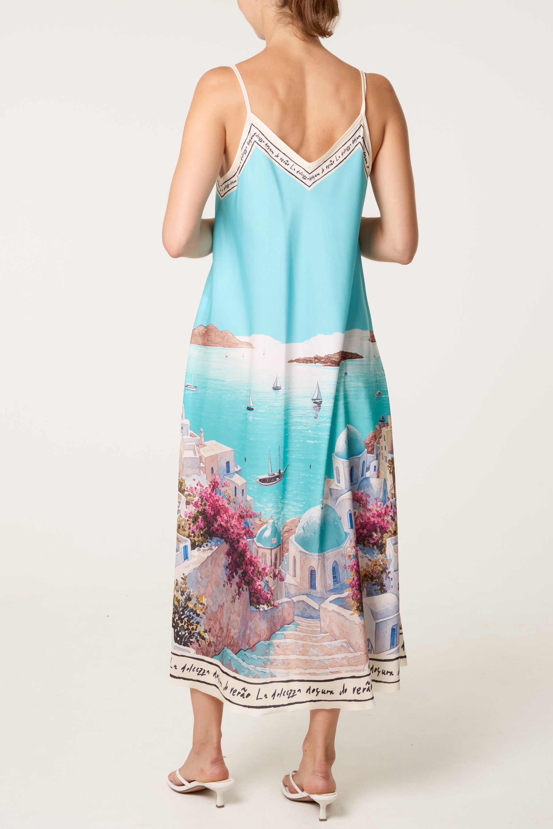 Santorini Satin Cami Midi Dress