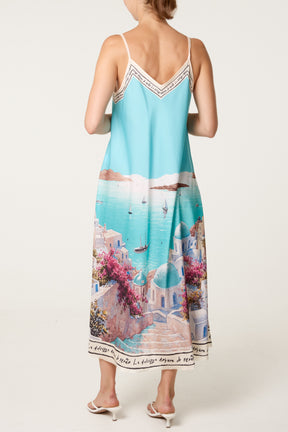 Santorini Satin Cami Midi Dress