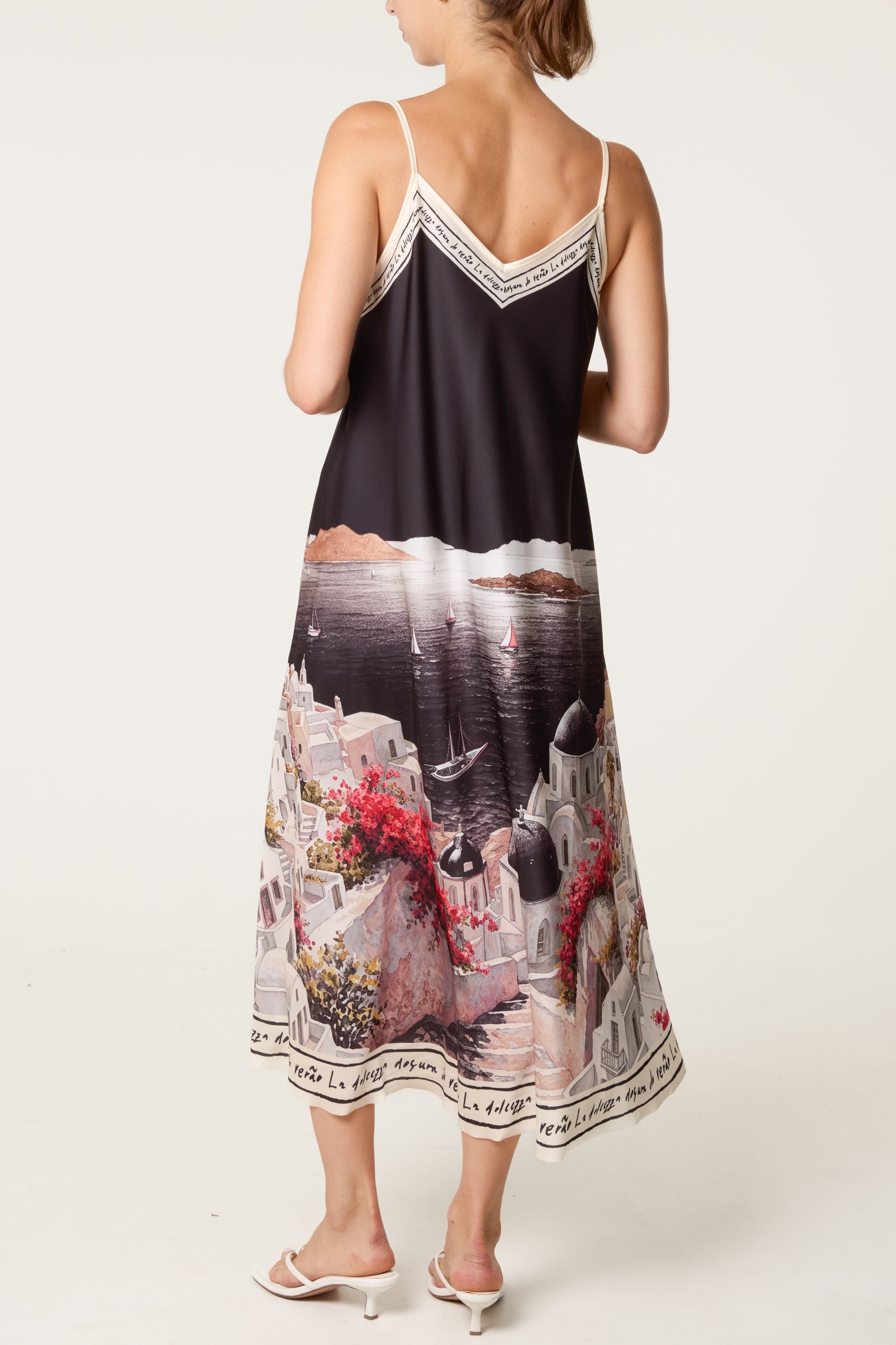 Santorini Satin Cami Midi Dress