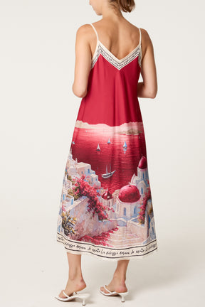 Santorini Satin Cami Midi Dress