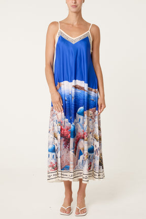 Santorini Satin Cami Midi Dress