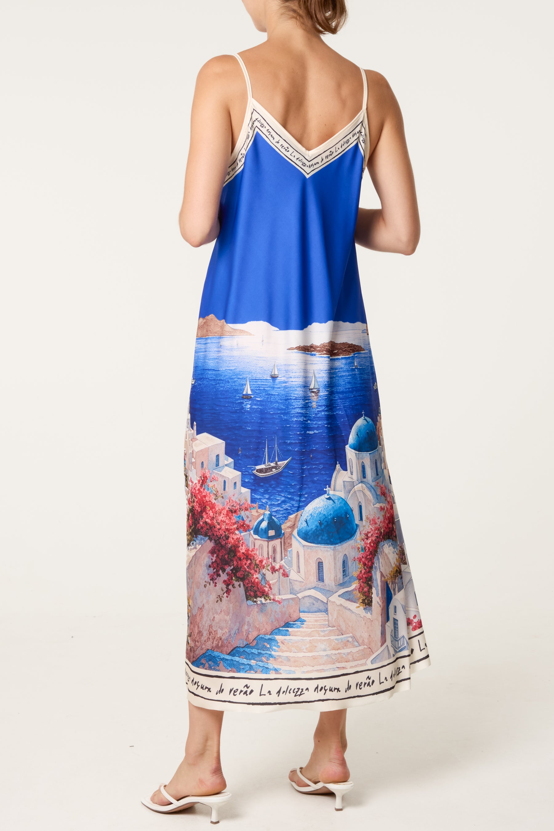 Santorini Satin Cami Midi Dress