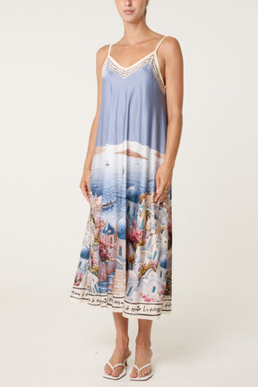 Santorini Satin Cami Midi Dress