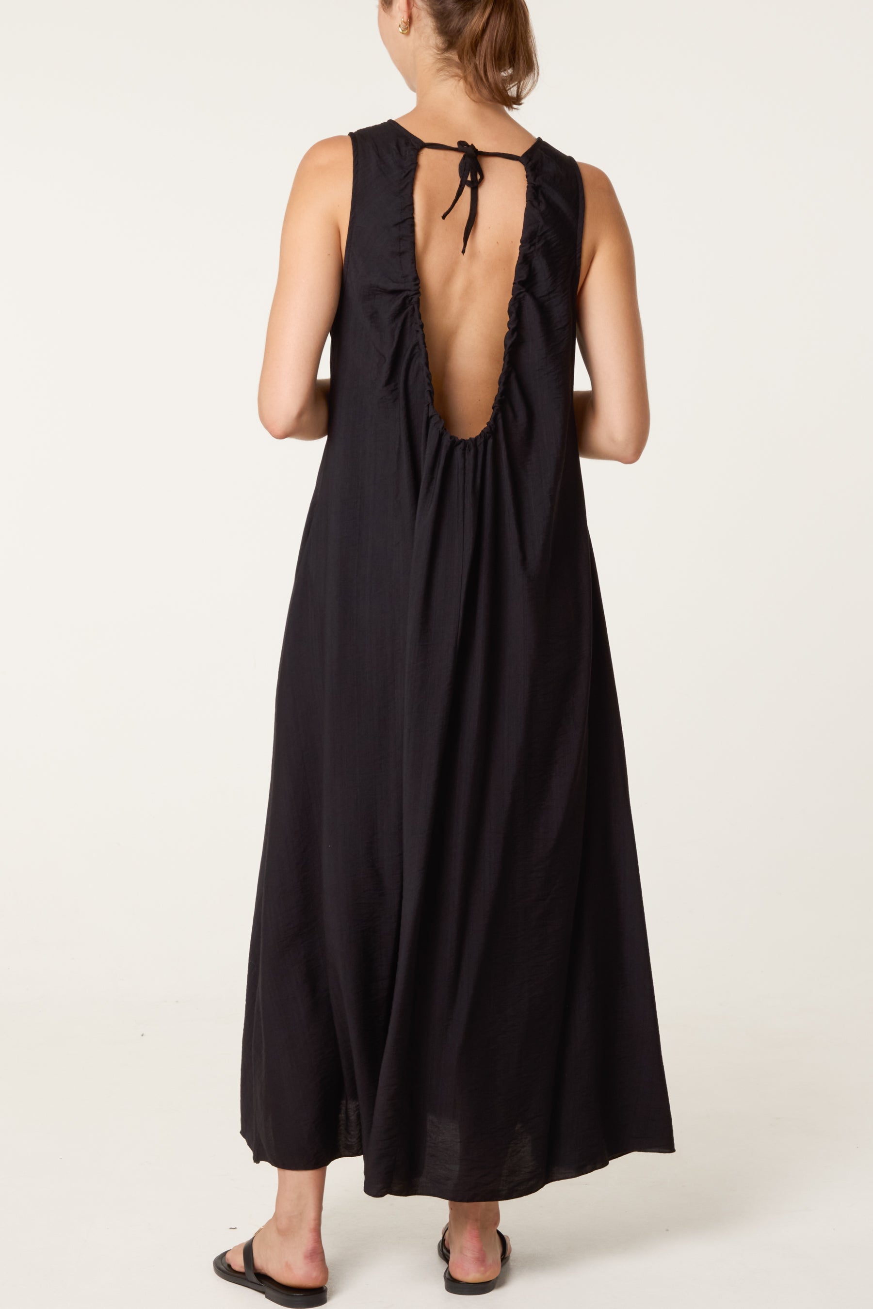 Halterneck Essential Open Back Tie Dress