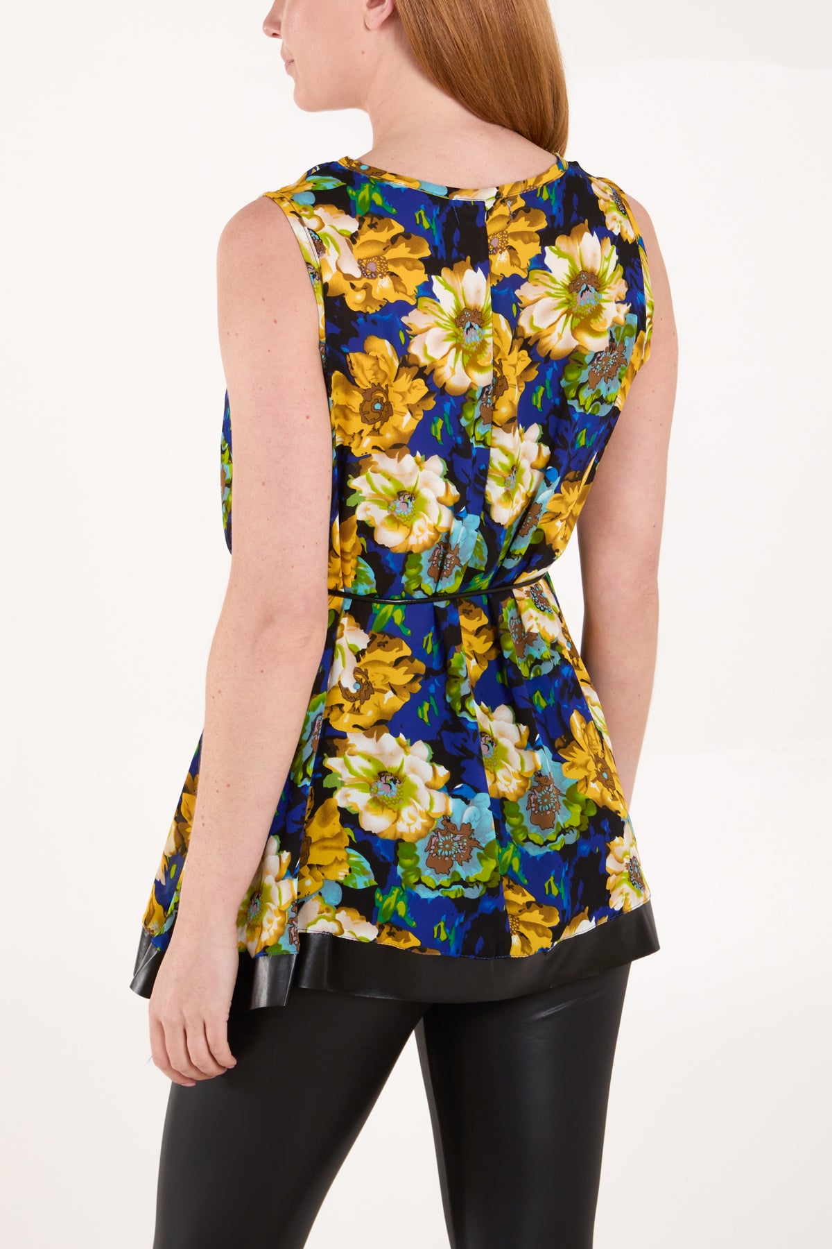 Tassel Belt Floral Tunic Top