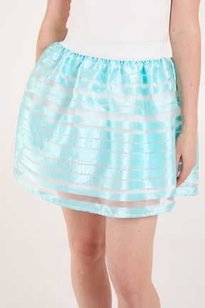 Striped Insert Satin Skirt