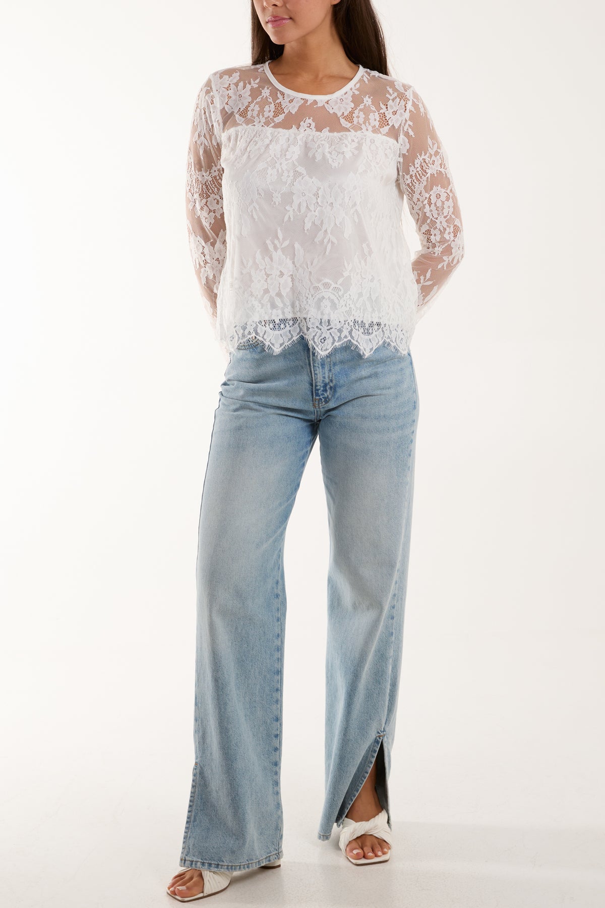 Lace Long Sleeve Top w/ Lining