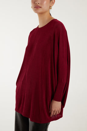 Oversized Batwing Acetate Top