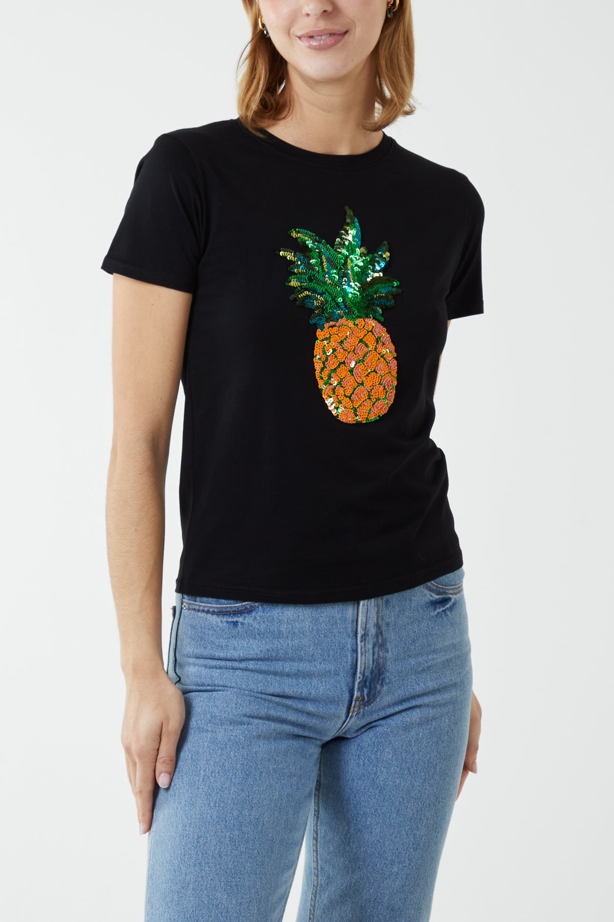 Pineapple Embellishment T-Shirt