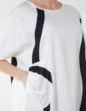 Abstract Line Detail Shift Tunic Dress