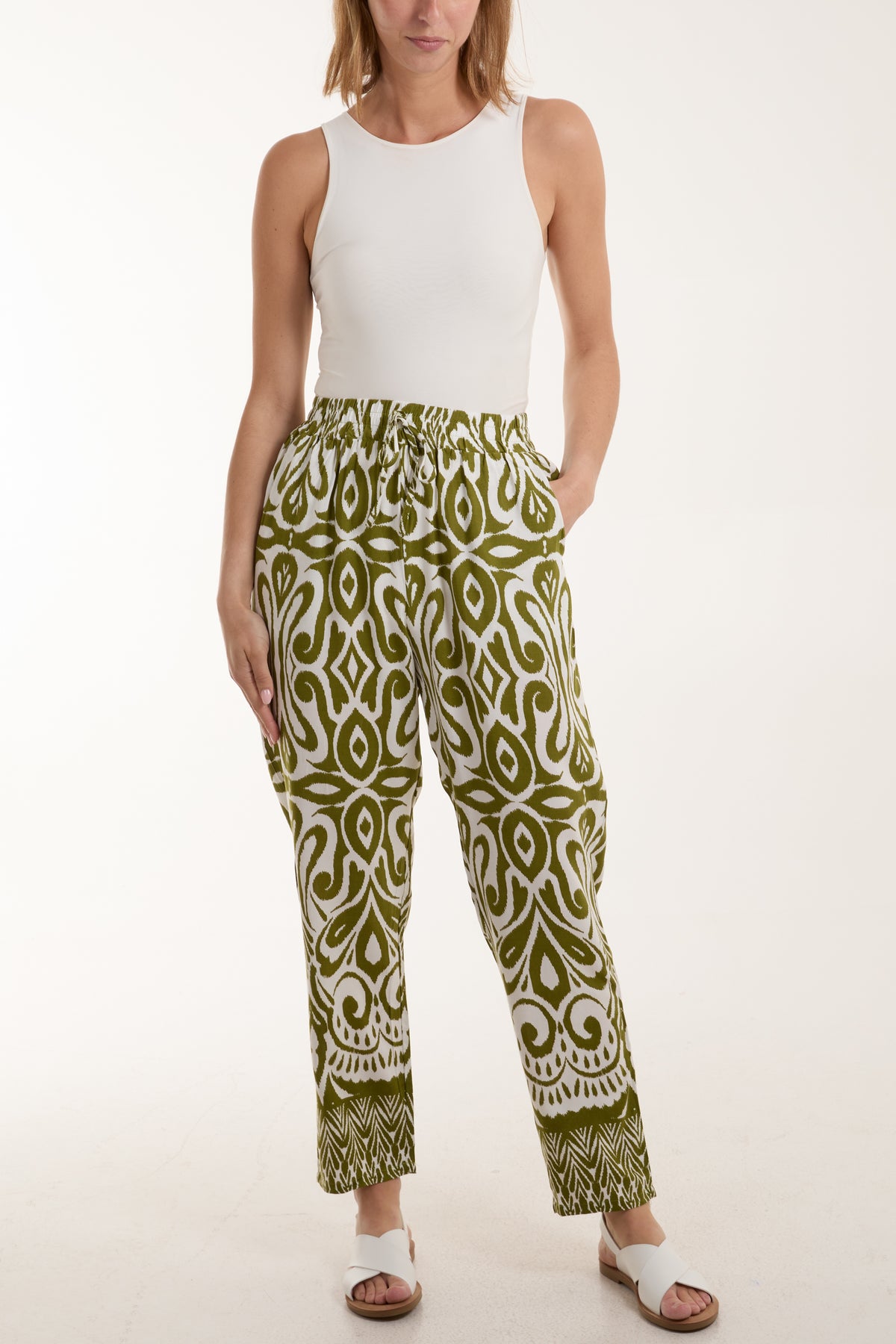 Ikat Print Capri Trousers