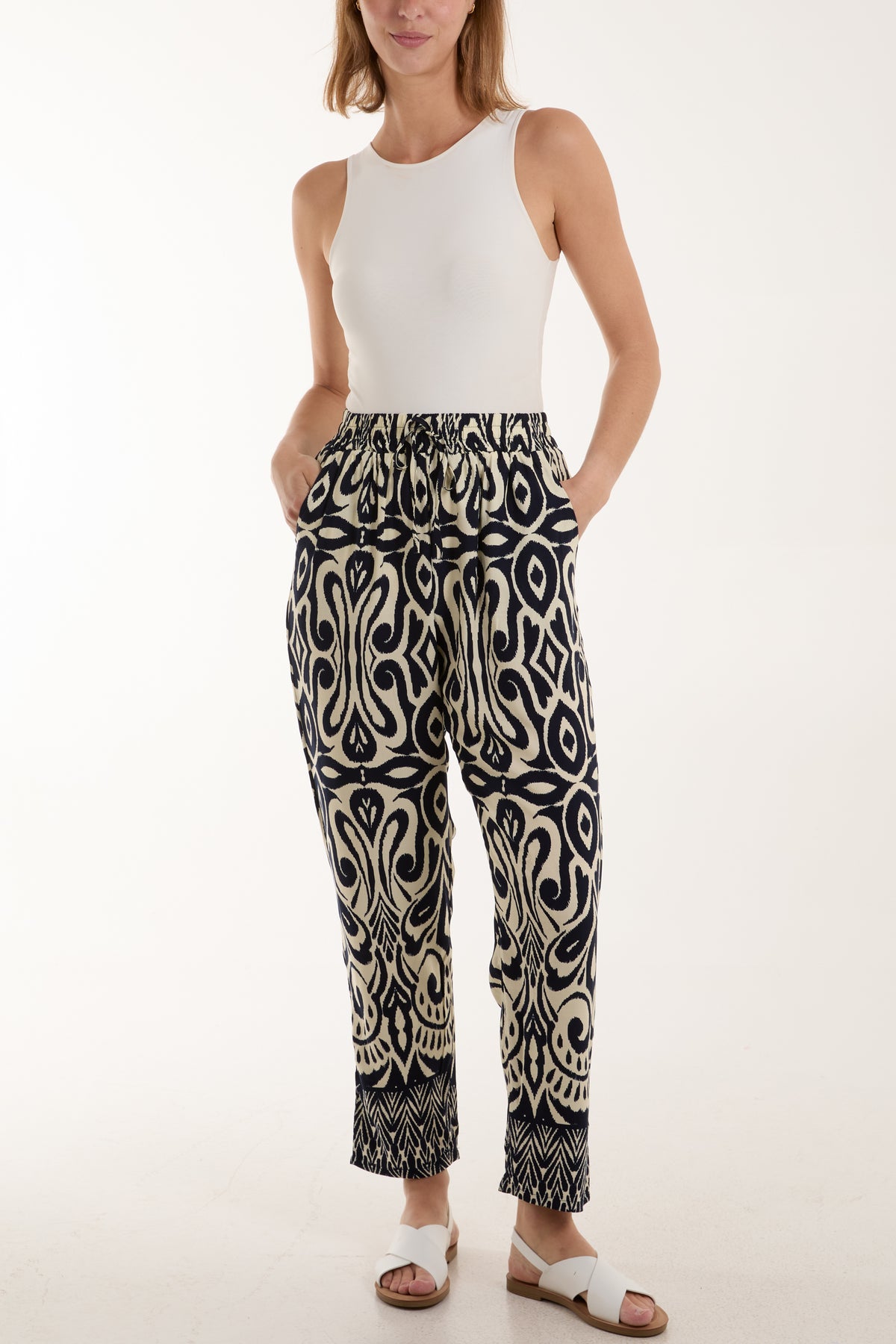 Ikat Print Capri Trousers