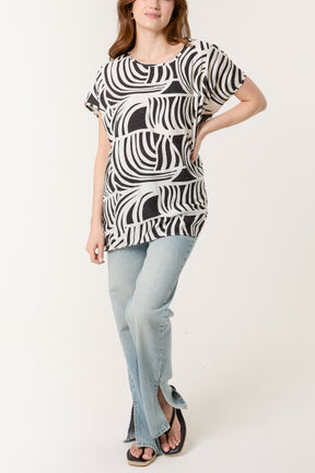 Geometric Embellished Relaxed Top