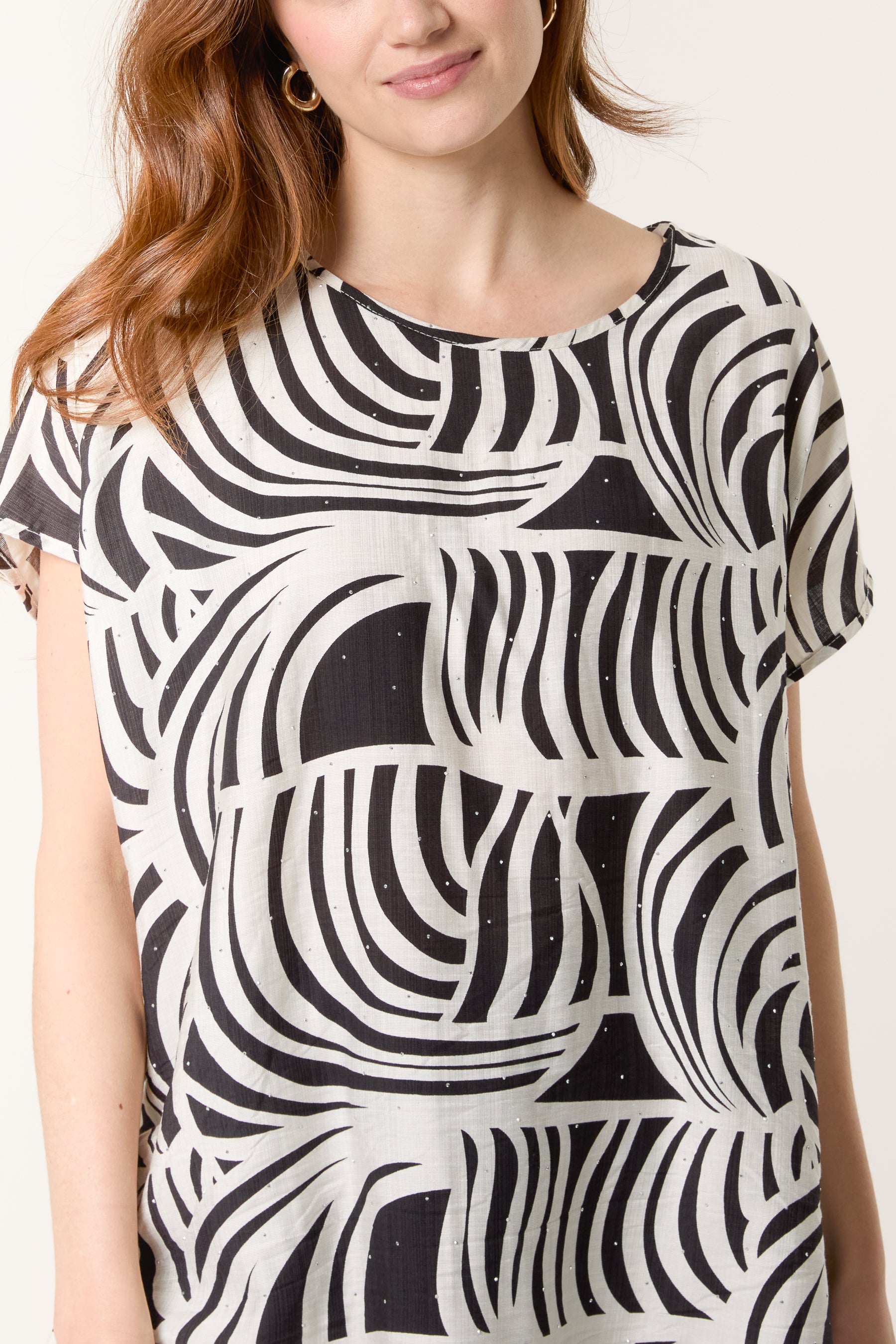 Geometric Embellished Relaxed Top