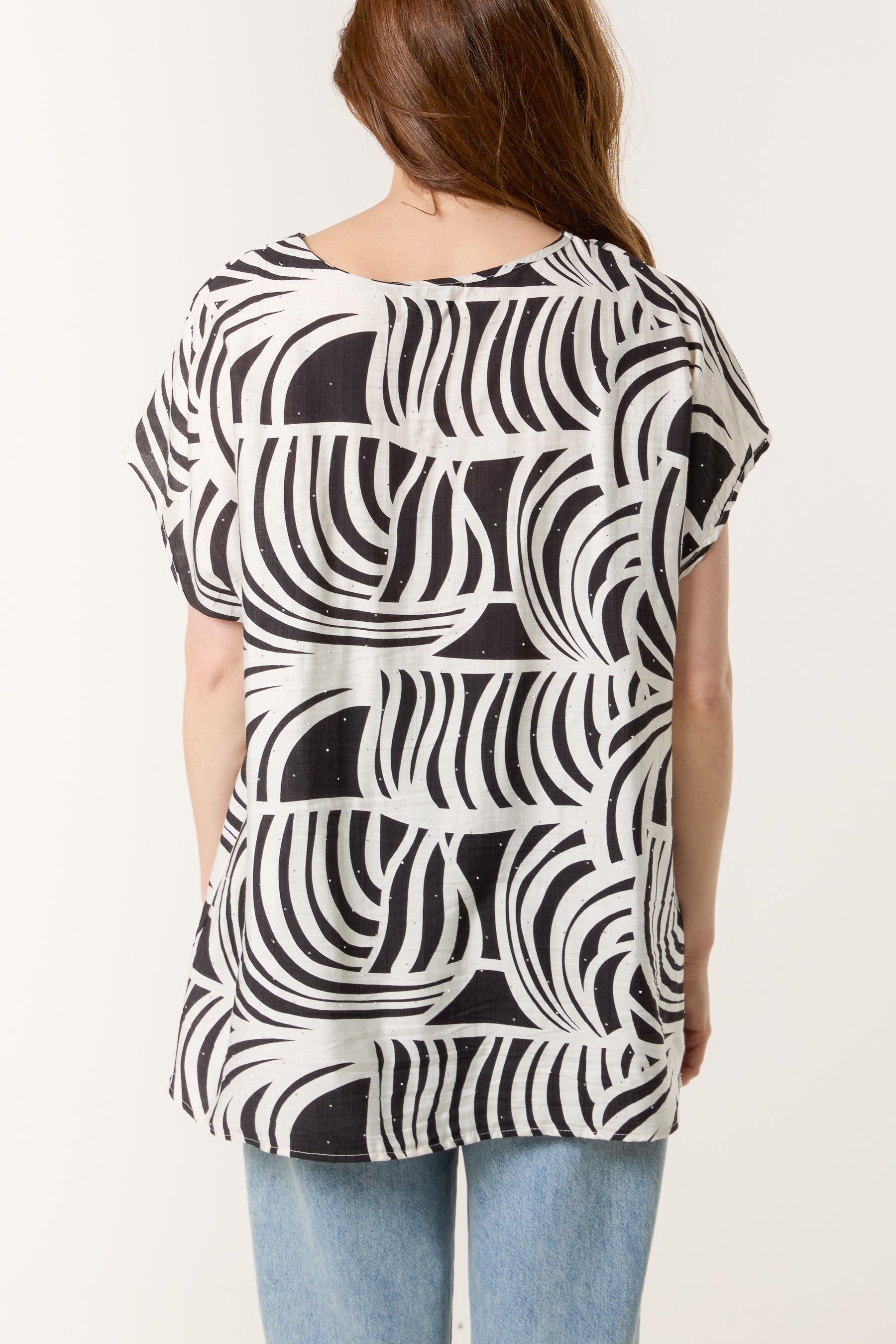 Geometric Embellished Relaxed Top