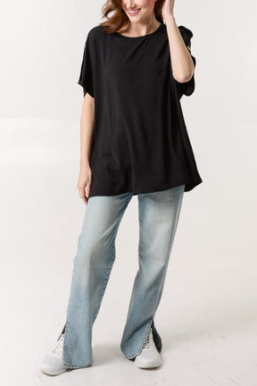 Button Sleeve Relaxed Top
