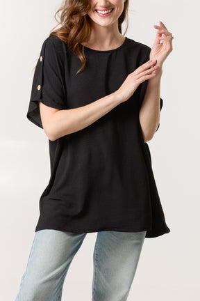 Button Sleeve Relaxed Top