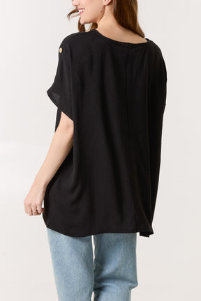 Button Sleeve Relaxed Top