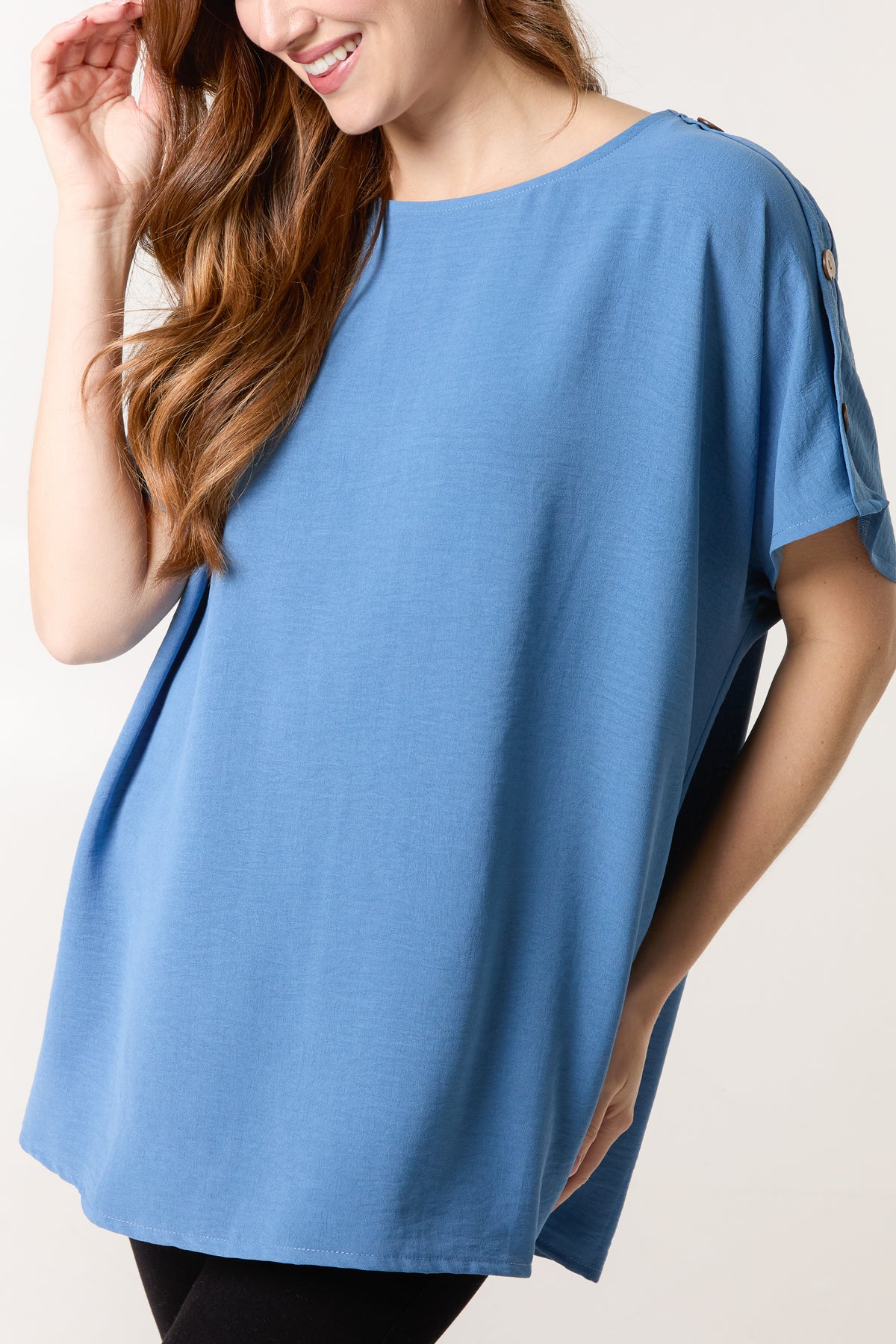 Button Sleeve Relaxed Top