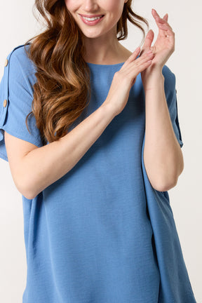 Button Sleeve Relaxed Top
