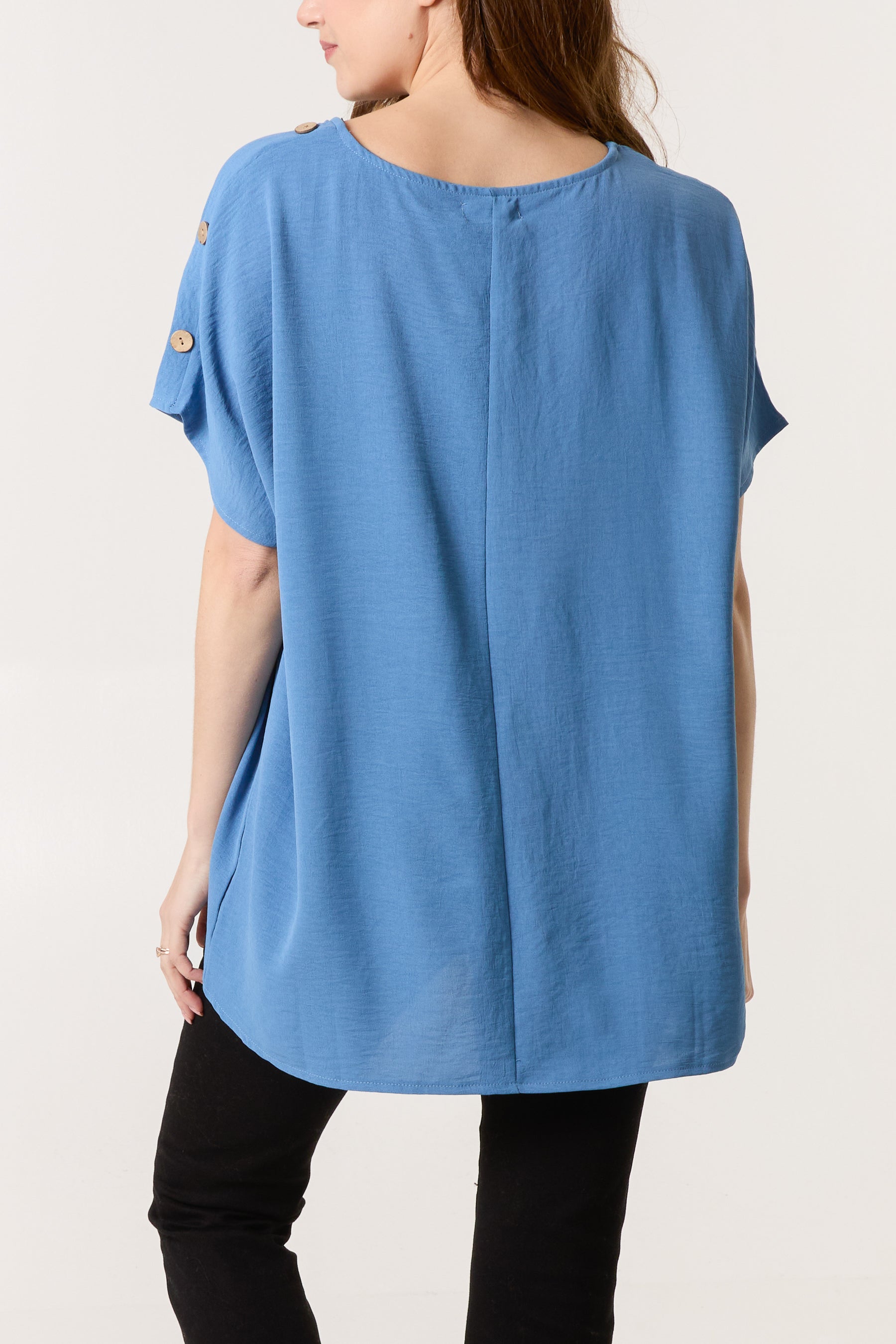 Button Sleeve Relaxed Top