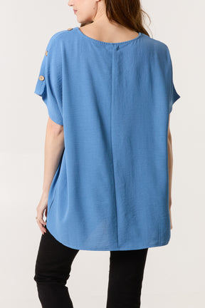 Button Sleeve Relaxed Top