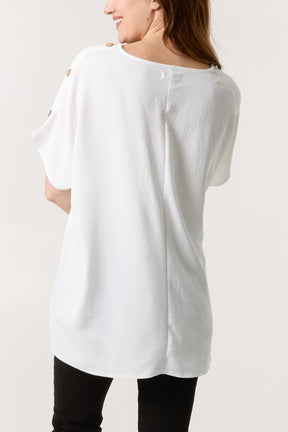 Button Sleeve Relaxed Top