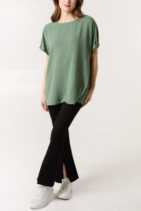 Button Sleeve Relaxed Top