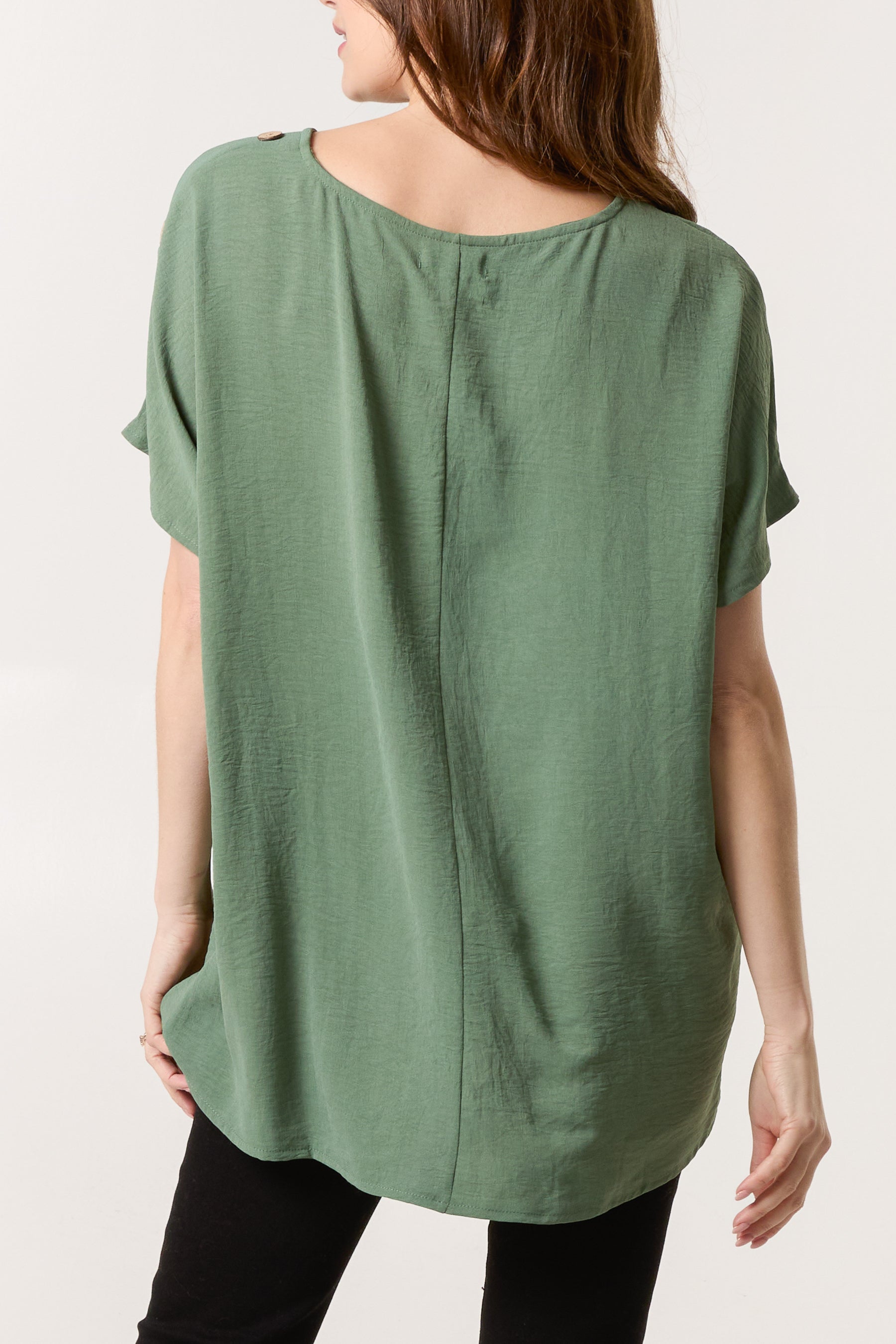 Button Sleeve Relaxed Top