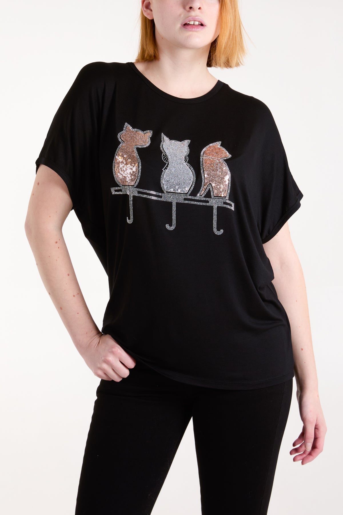 Embellished Cat T-Shirt