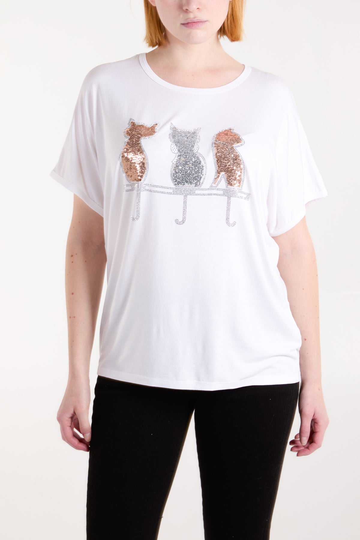 Embellished Cat T-Shirt