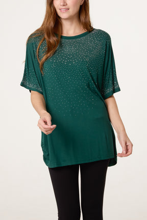 Diamante Embellished Side Cinched Top