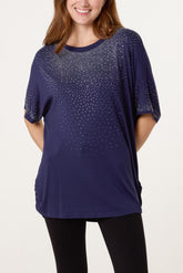 Diamante Embellished Side Cinched Top