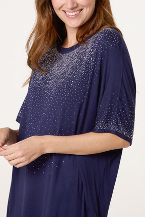 Diamante Embellished Side Cinched Top