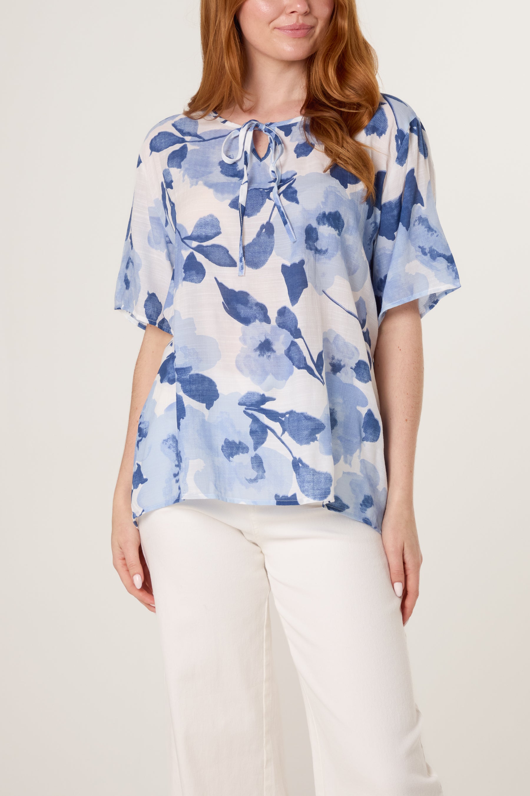 Tie Neck Floral Top