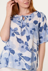 Tie Neck Floral Top