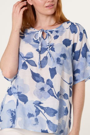 Tie Neck Floral Top