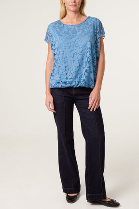 Floral Sheer Overlay Top