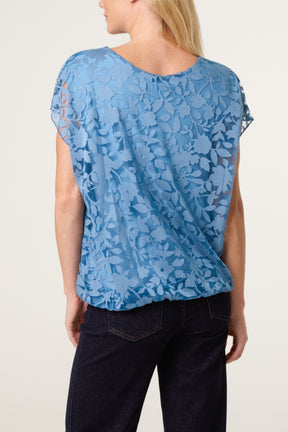 Floral Sheer Overlay Top